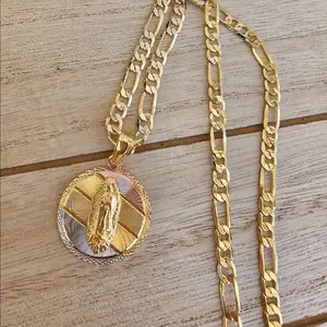 Gold plated necklace virgencita hermosa