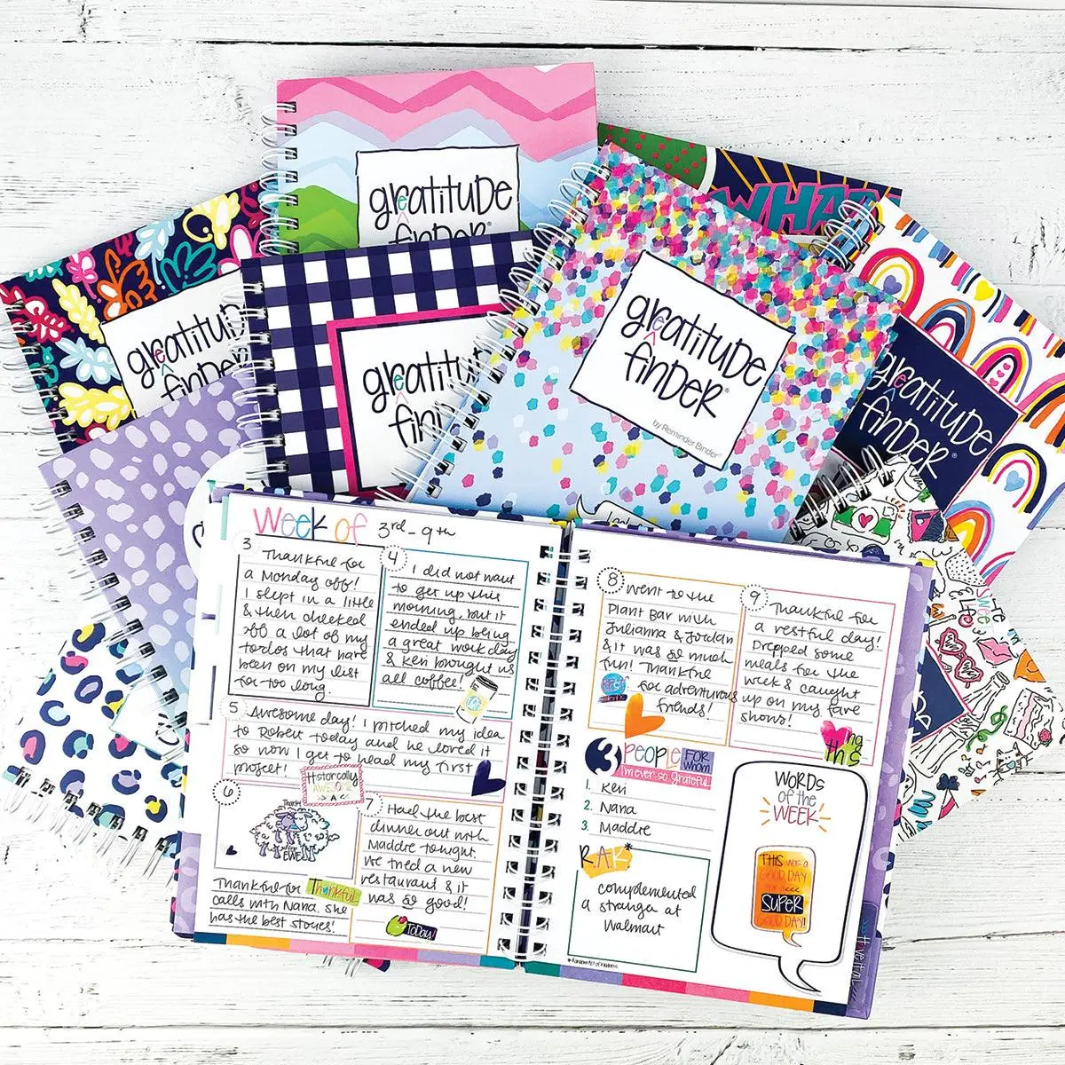 Gratitude Journal Gratitude Finder® Journals journal woman journal spiral notebook for Motivation Positive Thinking that feels Inspiring, Uplifting, Cheerful