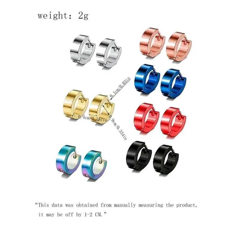 Punk Style Stainless Steel Hoop Earrings (7 Pairs), Fashion Jewelry for Party, Daily Clothing Decor, Trendy All-match & Exquisite Jewelry for Birthday Gift Punk Style Stainless Steel Hoop Earrings (7 Pairs), Fashion Jewelry for Party, Daily Clothing Decor, Trendy All-match & Exquisite Jewelry for Birthday Gift