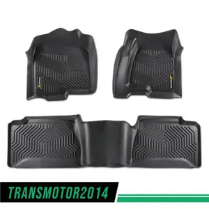 TPE Floor Mats Front Rear Fit For 99-06 Chevy Silverado GMC Sierra Extended Cab Upgraded Version