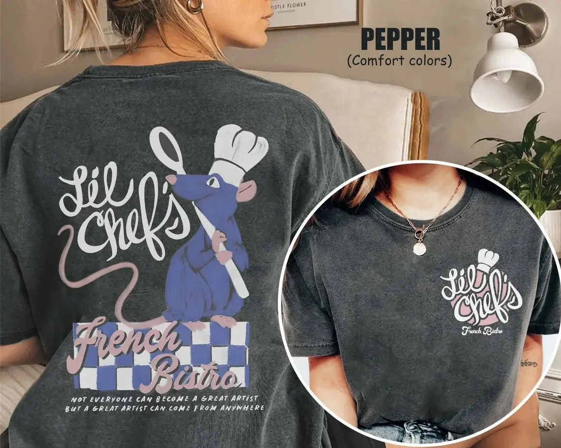 Two Sided Remy Ratatouille  Shirt, Vintage Little chef shirt, Lil Chefs Bistro Tee, land Shirt,   Shirt T-shirt, Crewneck Sweatshirt, Hoodie, Gift for Men and Woman