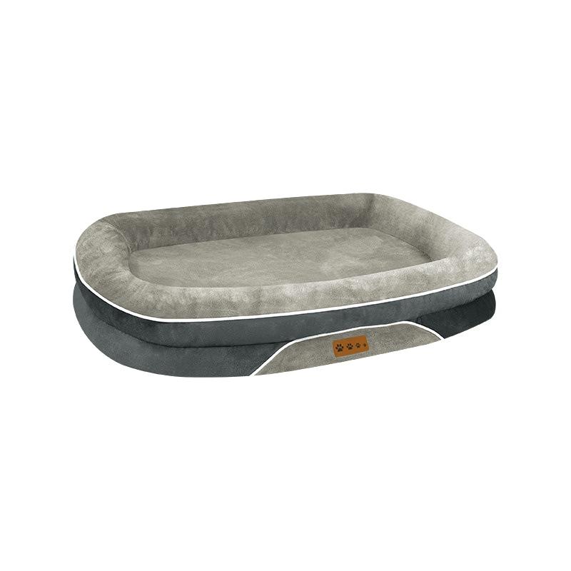 Orthopedic Dog Bed, Extra Large Dog Bed, Dog Sofa for Large Sized Dogs with Full-Surround Bolsters, Dual-Sided Dog Cooling Bed with Memory Foam, Washable Sofa with Nonslip Bottom, Light Grey