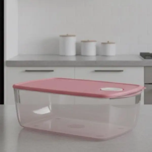 14-Cup Clear Rectangular Kitchen Microwave Preserving Container