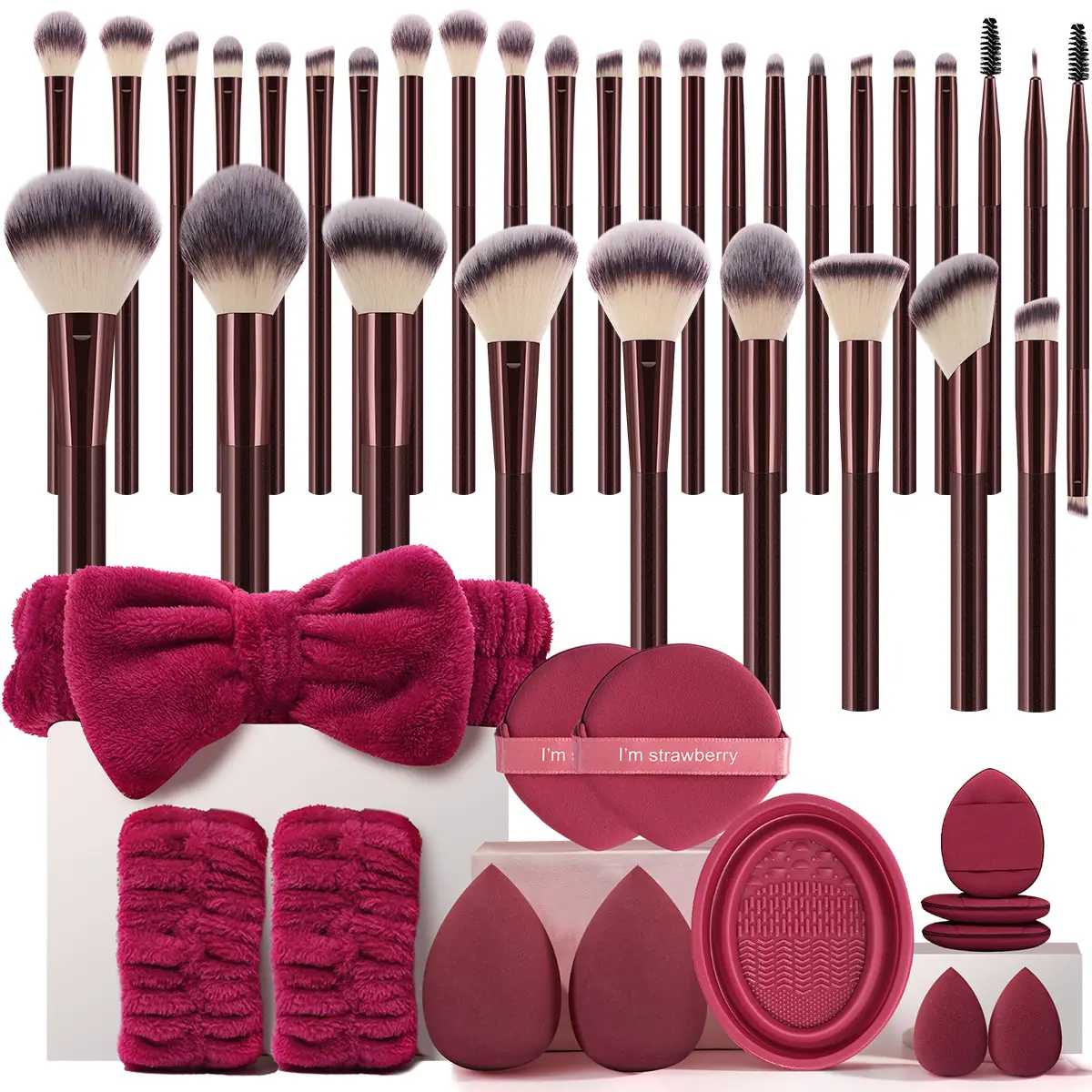 Multi-Piece Makeup Brush Set with Sponge, Premium Beauty Tool Kit, Makeup Brushes Set, Perfect for Flawless Makeup, Ideal for Makeup Enthusiasts Multi-Piece Makeup Brush Set with Sponge, Premium Beauty Tool Kit, Makeup Brushes Set, Perfect for Flawless Makeup, Ideal for Makeup Enthusiasts