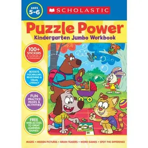 Puzzle Power Kindergarten Jumbo Workbook -- Scholastic - Paperback