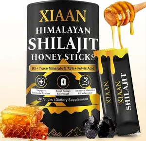 30 Sticks- Shilajit Honey Sticks for Men & Women- Pure Himalayan Honey Shilajit with 85+ Trace Minerals, 75%+ Fulvic Acid for Energy Boost, Immune Support