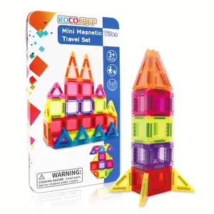 36/57pcs Mini Magnetic Tiles Stacking Building Blocks Toy Set, Portable Travel Kit, Creative Assembly for Kids, Birthday Holiday Gift, Magnetic Construction Set