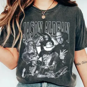 Vintage Jason Aldean Merch Tour 2025 Graphic Tee, Full Throttle Tour Country Music Tour Sweatshirt, 90s Graphic George Nashville Cloud Tee Comfort Hoodie, Gift for him, Gift for he