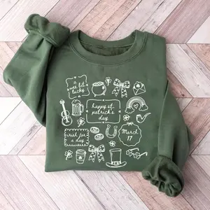 Doodle Saint Pattys T-Shirt/Sweatshirt/Hoodie, St Patrick's Day Sweatshirt, St. Paddy's Shamrock Crewneck, Irish Hoodie, Lucky Clover Shirt