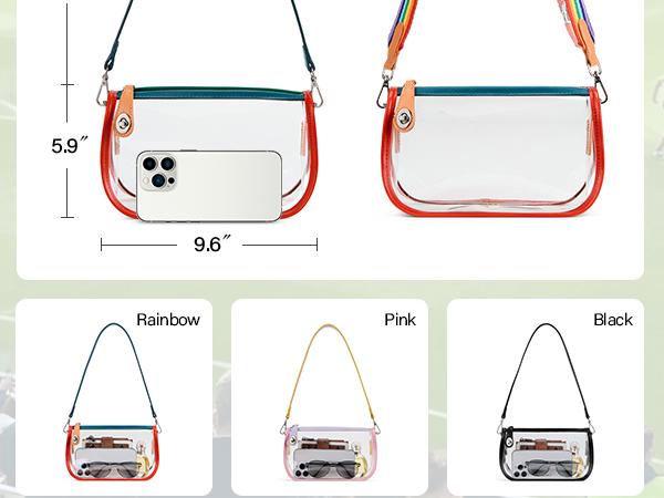CLUCI Clear Bags for Women,Small Clear Purse,Clear Crossbody Bag,Clear Shoulder Bag for Concerts Sports Events Festivals CLUCI Clear Bags for Women,Small Clear Purse,Clear Crossbody Bag,Clear Shoulder Bag for Concerts Sports Events Festivals