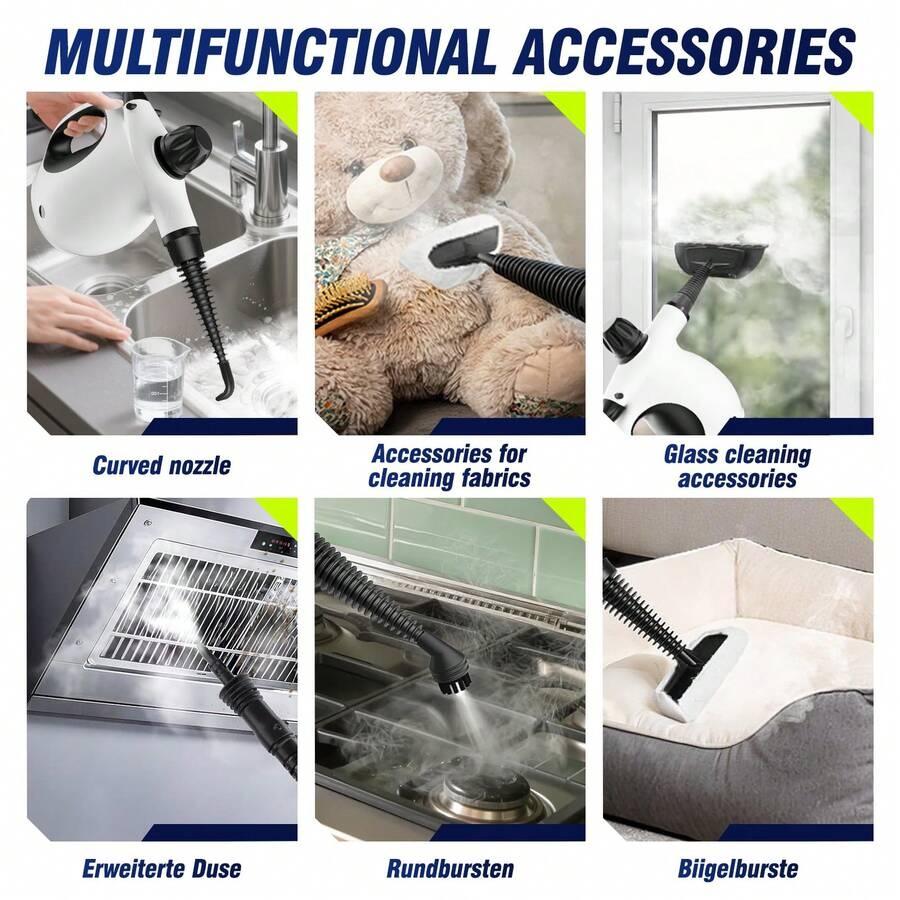 Steam Cleaner, Pressurized Steam Cleaner For Home&Car, Upgrade 450ML/15.22 Oz Tank, Lightweight Portable Steamer With 12Accessories For Cleaning Kitchen, Grout, Furniture, Couch, Car And Bathroom