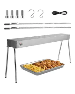 Commercial Food Heat Lamp 750W Electric Food Warmer For Restaurant Buffet Display And Catering Use, Heavy Duty Metal Housing With Adjustable Heat, Shatterproof Guard, Free Standing Or Wall Mounted Stand