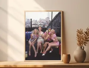 Sex and the City Print Poster, Carrie Bradshaw, Samantha Jones, Charlotte York, Miranda Hobbes • Aesthetic Trendy Preppy College Wall Décor