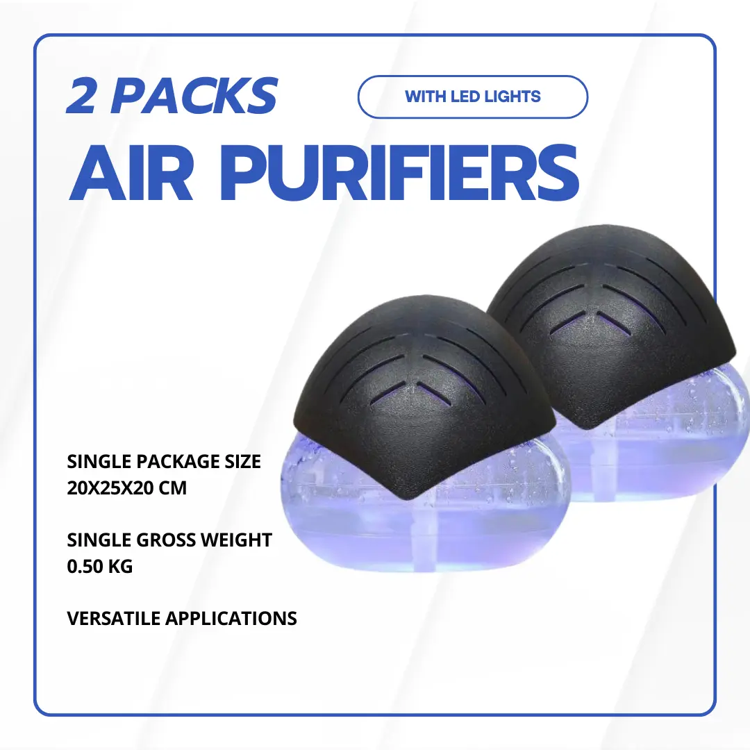 2 Packs Air Purifiers with LED Lights for Bedroom, Humidifier Room Appliances, Water Filter Air Purifier for Home, Aroma Diffuser with LED Light