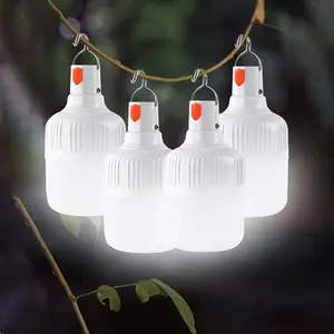 Tempomind USB Rechargeable Hanging Hook LED Globe Light Bulb, Weather Resistant Portable Camping Tent Lamp for Backyard, Patio, Picnic, Emergency Power Outage