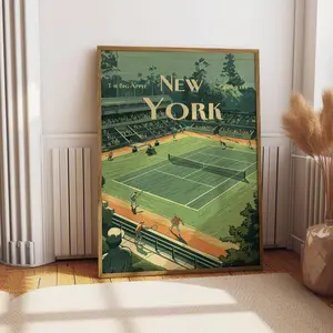 Vintage Tennis Wall Art Print | Tennis Print | Tennis Poster Decor Glossy