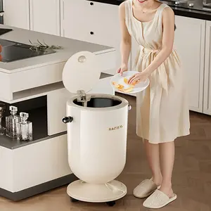 3 Color Options Black/Red, White, 5.28gal Large Capacity Lidded Trash Can with 4 Wheels for Mobility and Flip-Top Storage Box in Stylish PP Material Design Suitable for Kitchens, Bathrooms Offices Bedroom