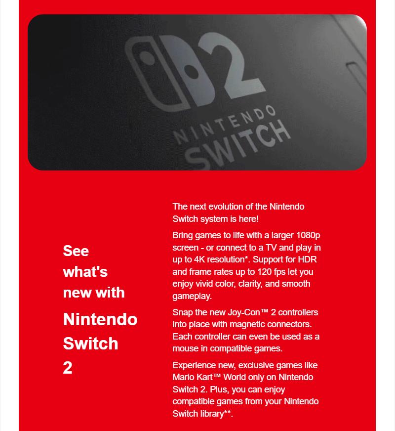Nintendo Switch™ 2 System Wireless Portable Console Game Console Stick Nintendo Switch™ 2 System Wireless Portable Console Game Console Stick