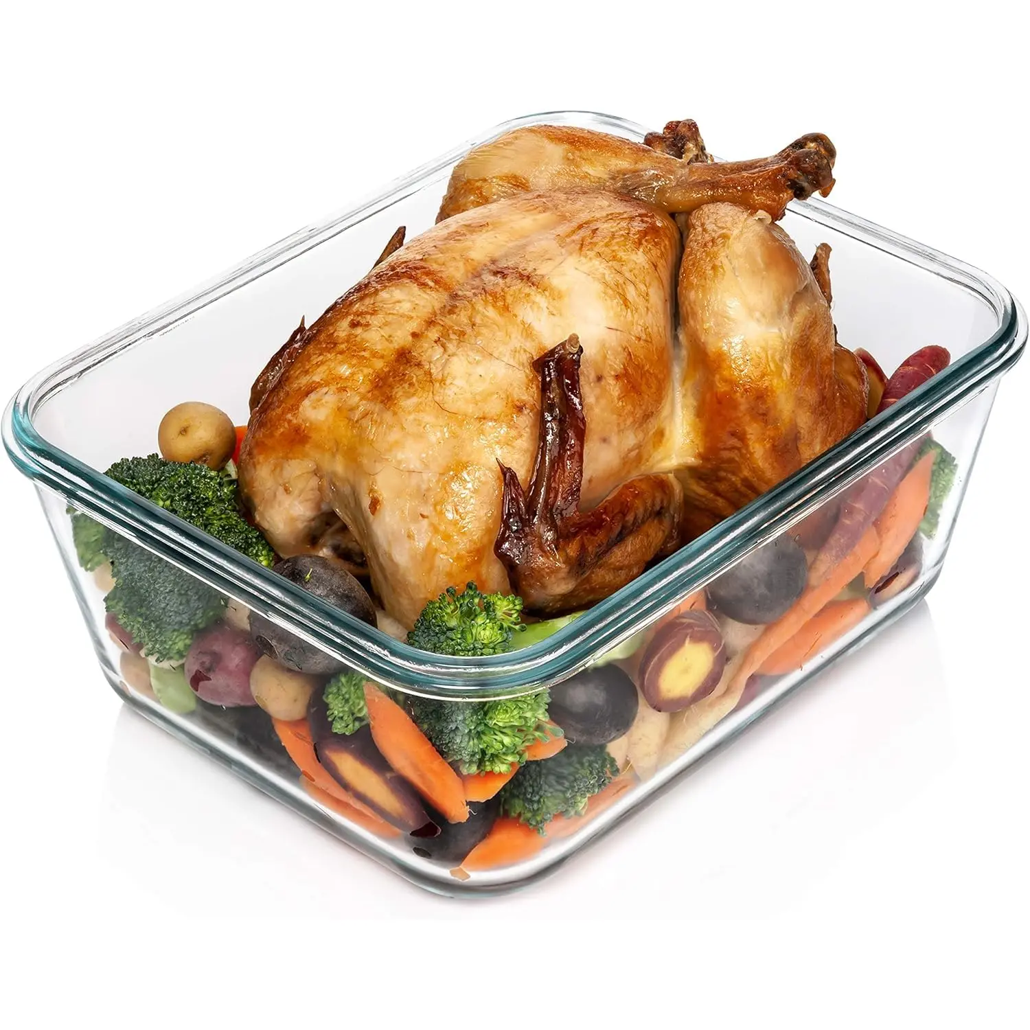 Razab 3300ml/112oz Large Glass Food Storage Containers with Airtight Leakproof BPA-Free Lids - Kitchen Bakeware Casserole Baking Dish, Freezer Microwave Oven Safe for Meal Prep, Lunch Storage