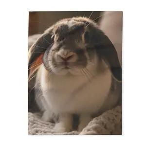 Wildlife Fleece, Rabbit Photo Blanket — Cute Holland Lop Bunny Throw