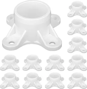 12 Packs PVC Flange for 3/4" PVC Pipe, Table Screw Caps PVC Fittings for DIY PVC Rod Holder Projects