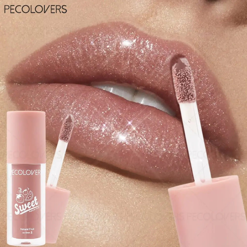1 Pcs Fruit Flavor Lip Glaze Stick Glittery Lip Gloss, Nourishing Lip Glaze, Moisturizing Long-lasting Lip Glaze, Hydrating Mirror Finish Water Gloss Lip Makeup, High Gloss Shine, for All Skin Types, Valentine's Day | Birthday | Festival Gifts, Glossy