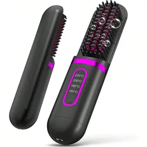 2026 Upgrade VersionCordless Hair Straightener Brush For Women, Rechargeable Electric Hot Hair Straightener Comb, Portable Mini Heated Hair Straightening For Travel, Negative Ion Thermal Brush, Hair Styling ToolsTikTokMadeMeBuyIt