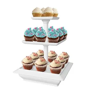 Hastings Home 3-Tier Cupcake Dessert Stand Tray Hastings Home 3-Tier Cupcake Dessert Stand Tray