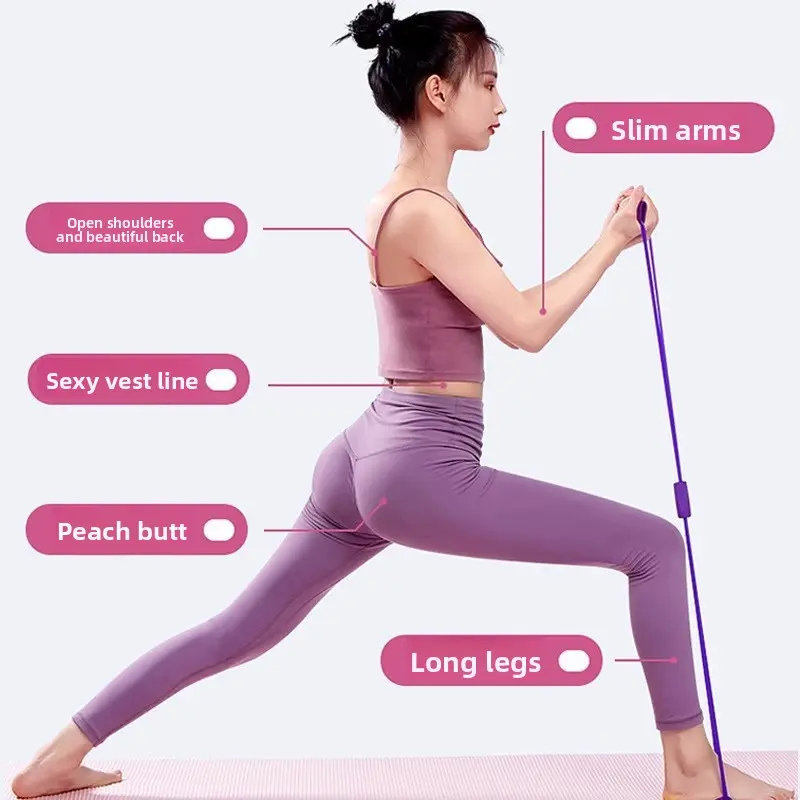 8-character tension open back pull back elastic belt home fitness training back stretcher