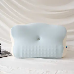 Slow Rebound Memory Foam Pillow with Bio-based Material, Cervical Traction Support, Breathable and Zero-Pressure Design for Adults – Single Pillow Core