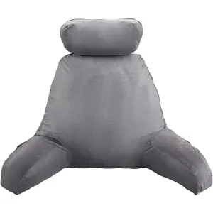 VEVOR Reading Pillow, Large Size Back Pillow for Bed Sitting Up with 3 Pockets, Sitting Pillow for Bed with Shredded Memory Foam, Bed Chair Pillow for Watching TV, Reading, Gaming, Resting, GreyVEVOR Super Brand Day