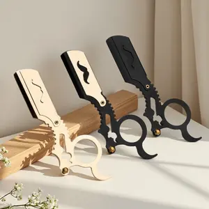 Double Edge Safety straight Razor Kit-Professional Men's Shaver with 20 Blades & Gift Box,Stainless Steel,Beard Shaping anti-slip design refills having Razor Ultra-Thin classic men manual Straight Edge Razor smooth shave Progressive Sleek Reusable Set