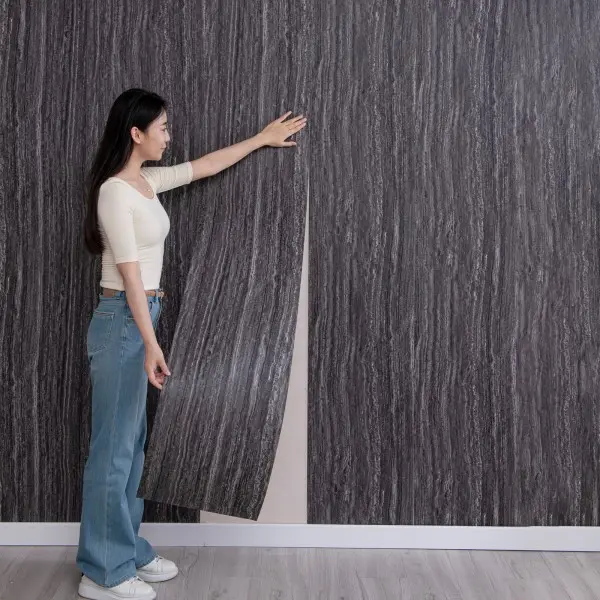Chee Lyee DDS-3 Self-Adhesive Stone Wallpaper, 2 Rolls Peel-and-Stick Wall Covering (15.75×118.11in, 2.2mm Thick) with Sticky Backing, Waterproof Sticker for Bathroom Indoor Home Decor, Peel and Stick Wall Decor, Sticky Backing Wall Stickers