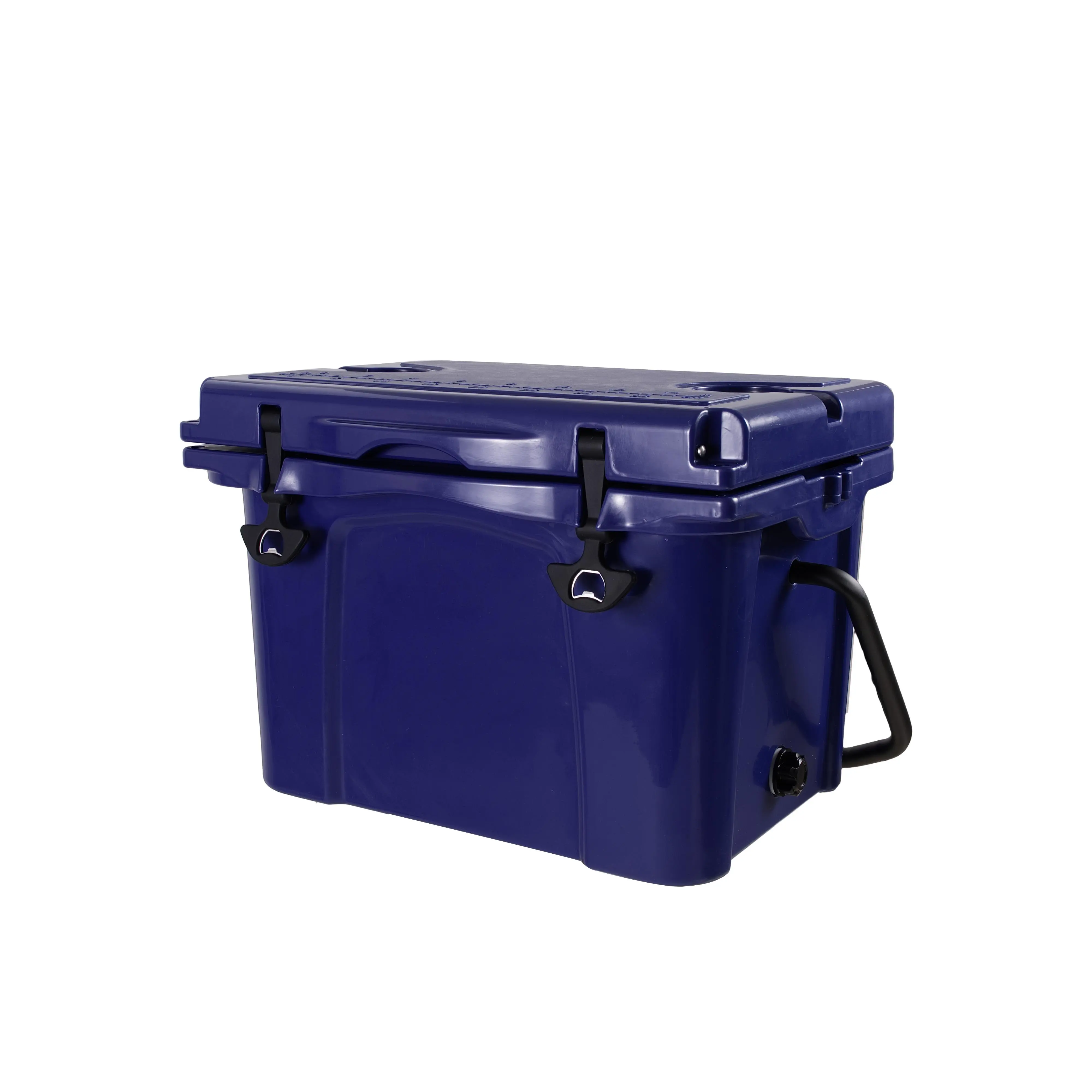 25QT Rectangular Insulated Hard Cooler Box with Bottle Opener, Cup Holder, Forming Ruler, 5-7 Day Ice Retention for Travel, Beach, Camping, Insulated Box, Hard Plastic, Travel/Beach/Camping/Fishing