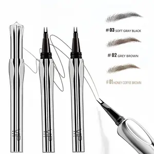 Waterproof Long-Lasting Microblading Eyebrow Pencil 2Pcs-#1 Honey Coffee Brown for Natural Hair-Like Brows All Skin Types Makeup Cosmetic