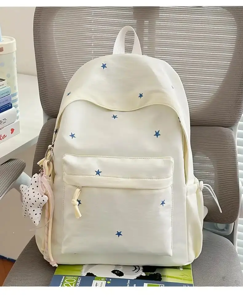 2026 New Model Spine-Protecting and Weight-Reducing School Bag, Candy-Colored Star Backpack for Middle and High School Students, Lightweight