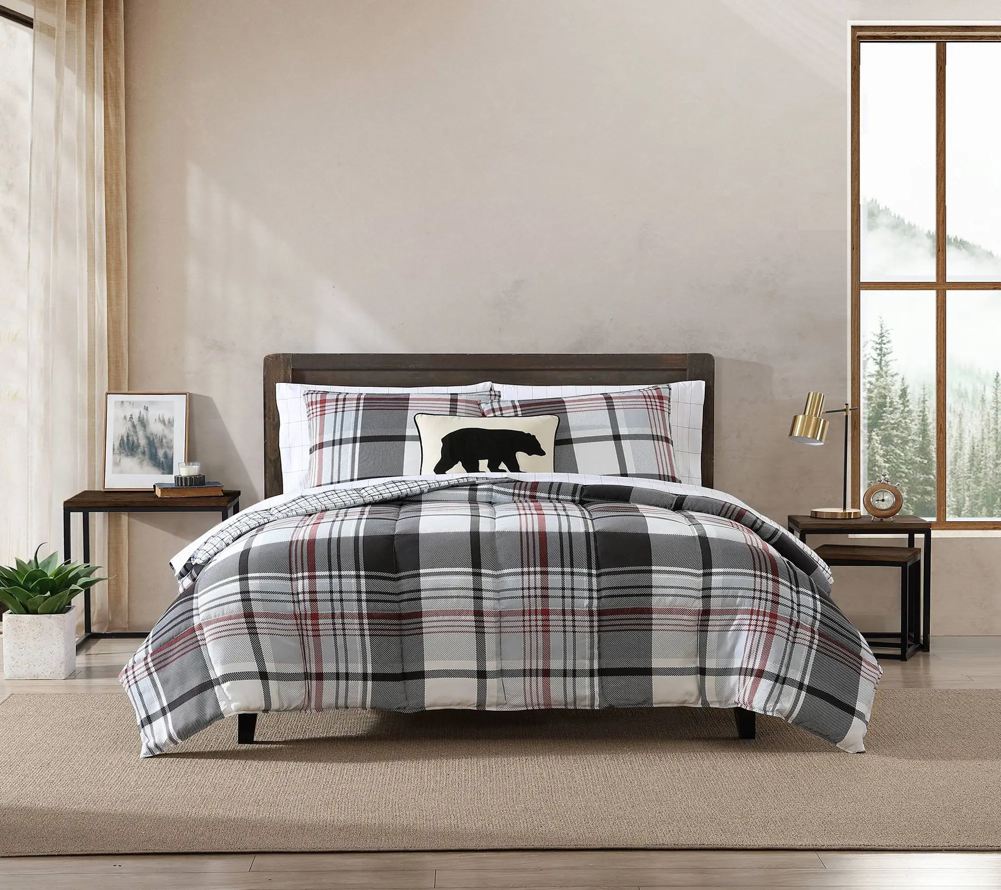 Eddie Bauer Normandy Plaid Red King Comforter Set Eddie Bauer Normandy Plaid Red King Comforter Set