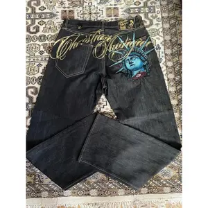 Free state diamond jeans casual jeans high waist straight wide jeans Harajuku Y2k2000 women's clothing soft and comfortable daily wear coffee casual weekend outings