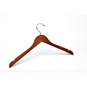 Light Walnut Hangers - Luxury Wooden Hangers - Pack of 25, 50 or 100 Wood Clothes Hangers for Adults