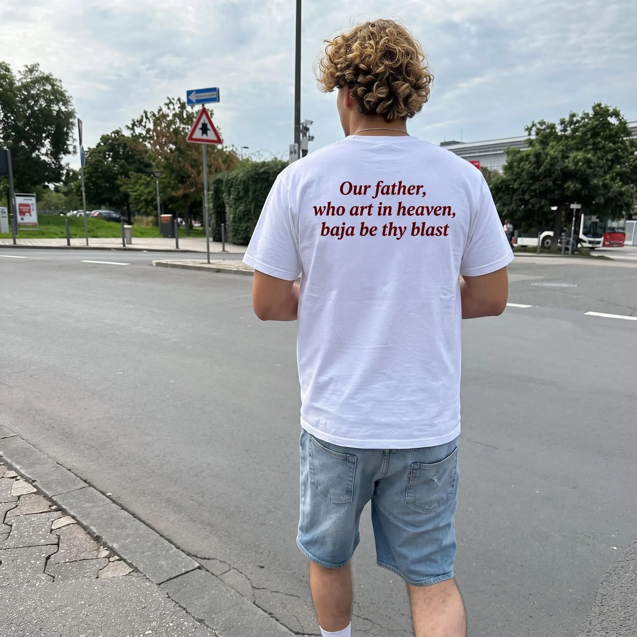 Our Father Who Art In Heaven Baja Be Thy Blast Shirt Funny Sarcastic Prayer Tee Humorous Soda Drink Meme Graphic T-Shirt Aesthetic Edgy Back Print Crewneck Sweatshirt Cozy Pullover Hoodie Cool Birthday Gift for Friends