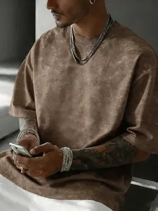 Unisex Tie-Dye Loose Short Sleeve T-Shirt, American Vintage High Street Breathable Top, Couple Summer Streetwear Fashion