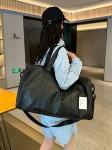 2026 New Leather Travel Bag, Large Capacity Dry Wet Separated Gym Bag, Short Trip Business Luggage, Sports Handbag Carry-On