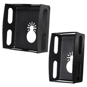 Teilmix Square Drywall Outlet Slot Cutter 2 Pcs Oscillating Tool to Cut in Single Gang Wall Boxes, One Step in Place Electrical Box Cutter