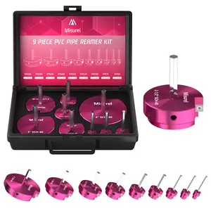 【DealsForYouDays】Misurel PVC Pipe Reamer Kit, Aluminum Alloy, PVC Pipe Fitting Reamer Plumbing Tools Kit, PVC Socket Saver for SCH 40, Contains 3/4", 1", 3/2", 2", 3", 4'', for Water Lines, Drain Lines, Vent Lines