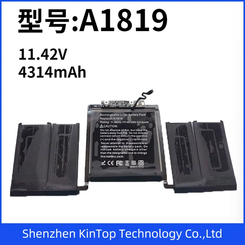 11.42V4314mAh A1819 Black Laptop Battery for Apple A1819 MacBook PRO A1706 Replacement Battery Li-ion Battery