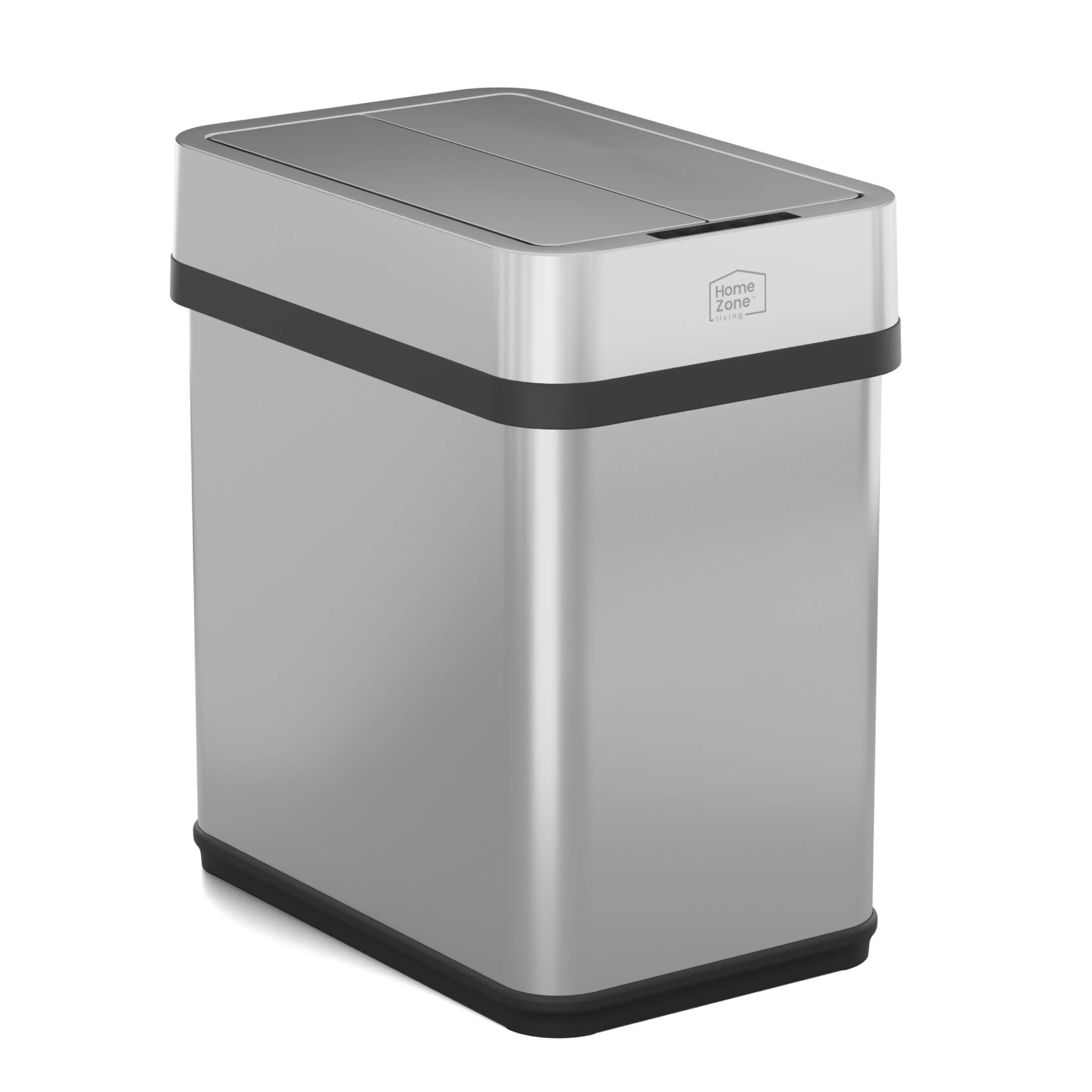 Home Zone Living 2-Gal Slim Motion Sensor Trash Can with Butterfly Lid, Touch Controls and Stainless Steel