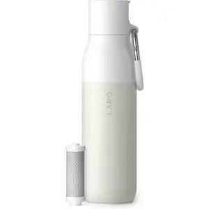 LARQ Filtered Water Bottle: Insulated, Stainless Steel, Nano Zero Technology, Filters (Granite White)
