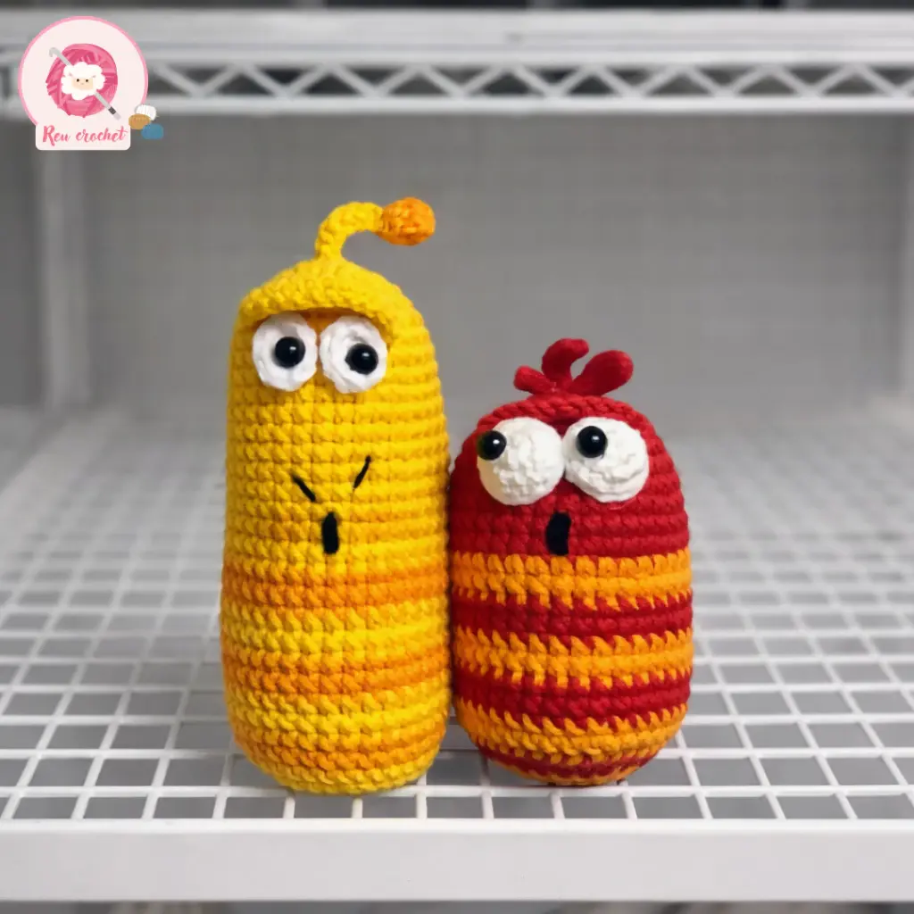 Handmade Crochet Funny Caterpillar Keychain – Cute Mini Yarn Character Bag Charm for Backpack, Purse, Keys, Desk Decor and Friendship Gifts