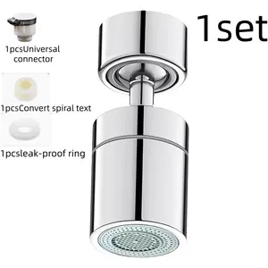 Kitchen Bathroom Splash-Proof Faucet, 360-Degree Splash-Resistant Sink Accessories, Dual Water Flow Modes, Adjustable Rotating Faucet
