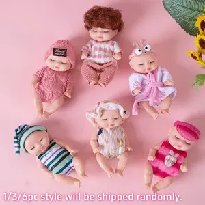 4 Inch Mini Baby Dolls Lifelike Newborn Doll Realistic Tiny Babies with Animal Clothes, Cute Doll Gifts Set for Toddlers Girls Kids 3+, Ideal for Birthdays & Baby Showers, Cute Doll Collectible